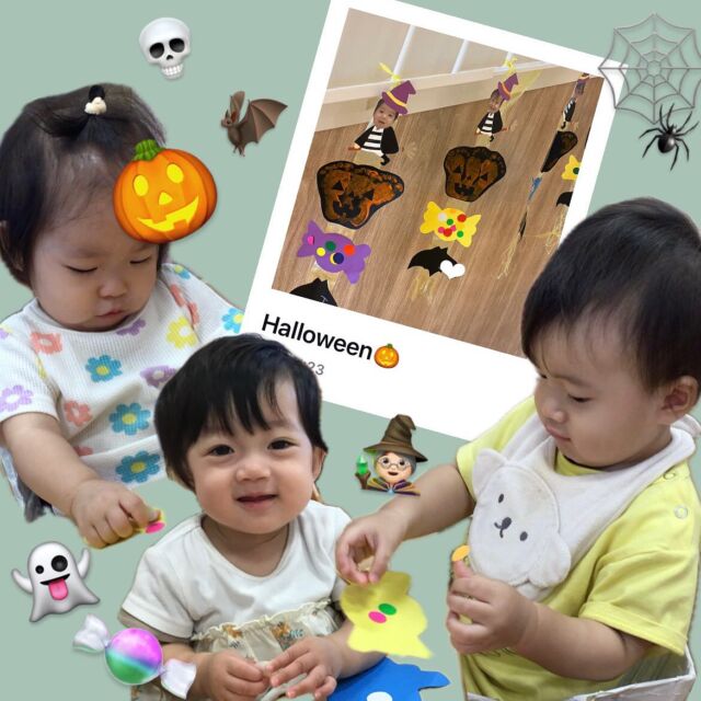 🌝

Aurora Class🫧
Halloweenの製作を楽しみました❕🎃

#大竹市 #こども園　#1歳児
#Halloween #製作